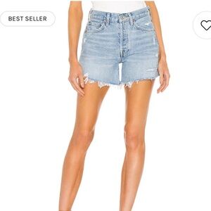 AGOLDE Parker Long 100% cotton denim shorts